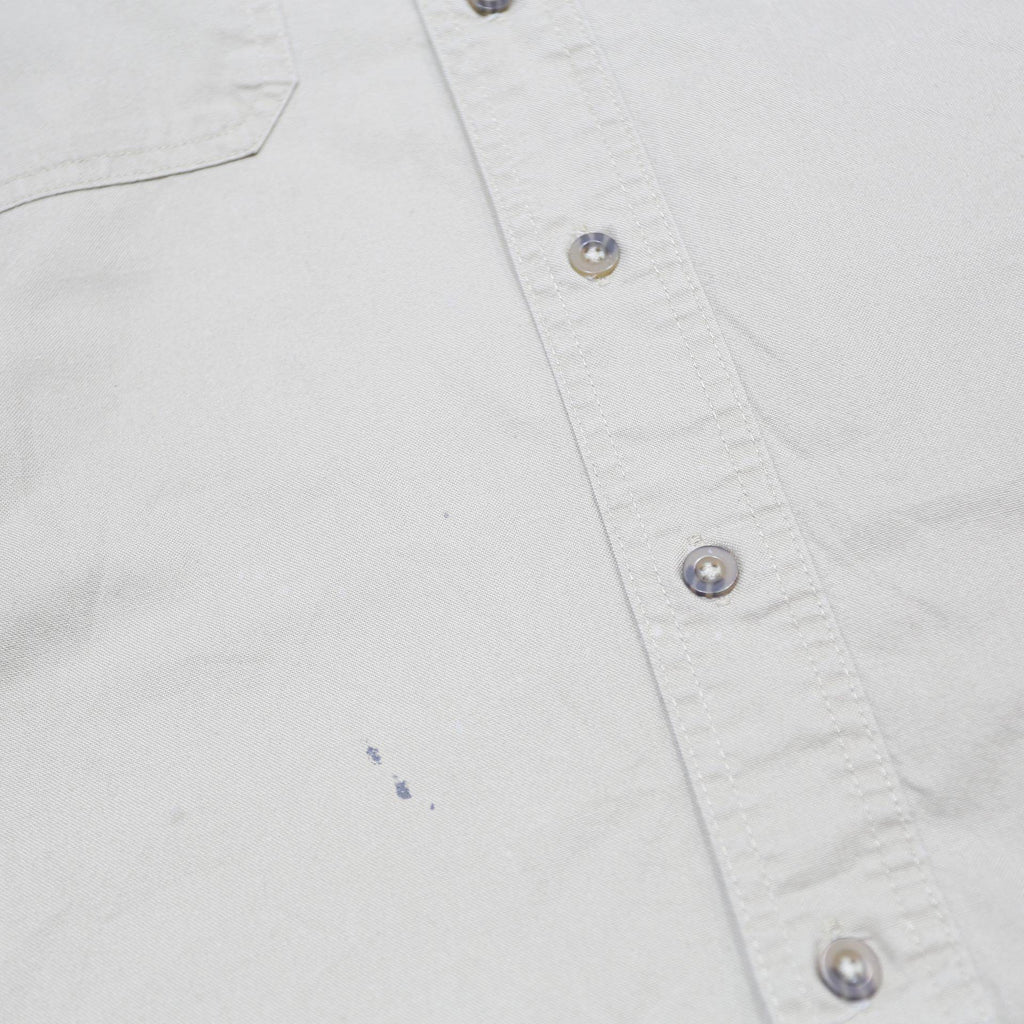 CARHARTT Mens Beige Workwear L Cotton Blend Short Sleeve Shirt Detail Z