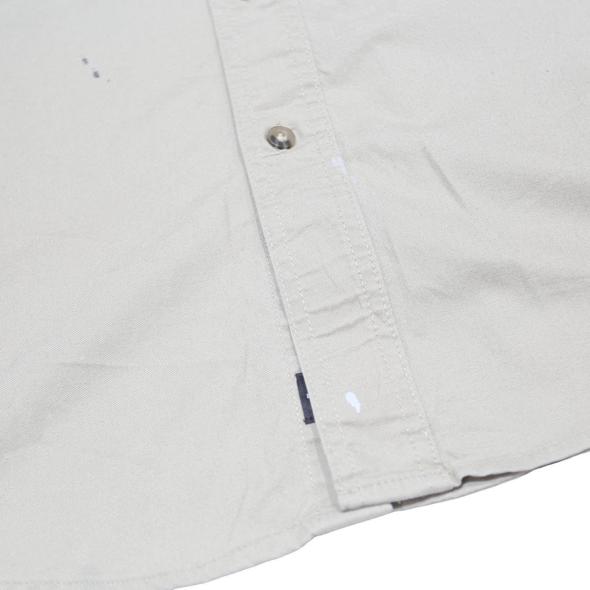 CARHARTT Mens Beige Workwear L Cotton Blend Short Sleeve Shirt Detail Z