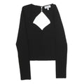 & OTHER STORIES Womens Black Cut Out Long Sleeve Round Neck Cotton Top M Fitted