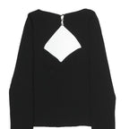 & OTHER STORIES Womens Black Cut Out Long Sleeve Round Neck Cotton Top M Fitted