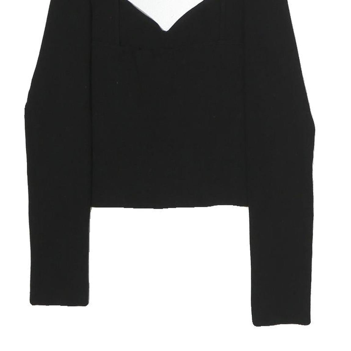 & OTHER STORIES Womens Black Cut Out Long Sleeve Round Neck Cotton Top M Fitted