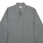 LACOSTE Mens Grey Check Shirt XL Cotton Blend Long Sleeve Classic Fit