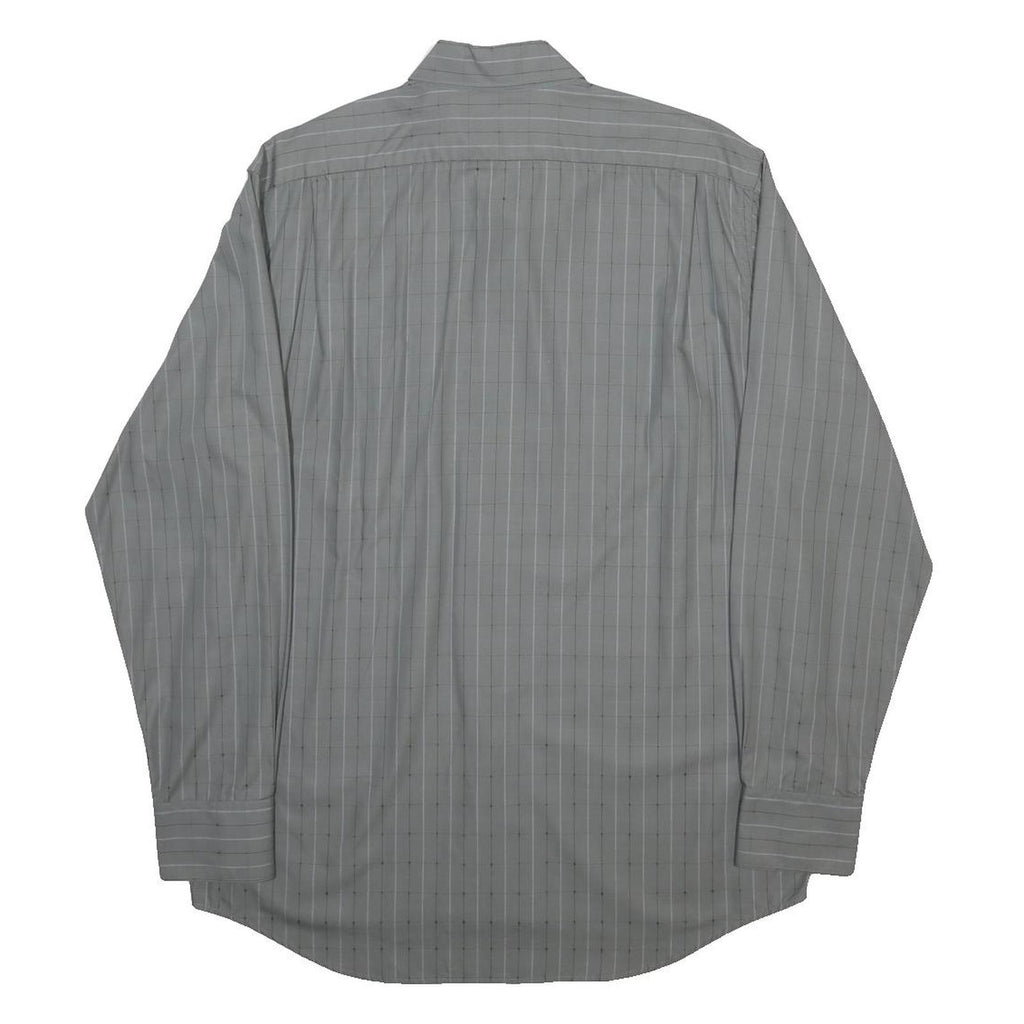 LACOSTE Mens Grey Check Shirt XL Cotton Blend Long Sleeve Classic Fit
