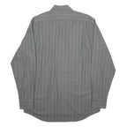 LACOSTE Mens Grey Check Shirt XL Cotton Blend Long Sleeve Classic Fit
