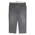 DICKIES Mens Cotton Grey Regular Straight Trousers W40 L27 Workwear Zip Closure
