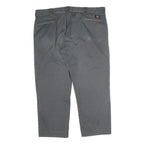 DICKIES Mens Cotton Grey Regular Straight Trousers W40 L27 Workwear Zip Closure