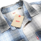 LEVI'S Mens Blue Black White Plaid Shirt S Cotton Casual Button Down