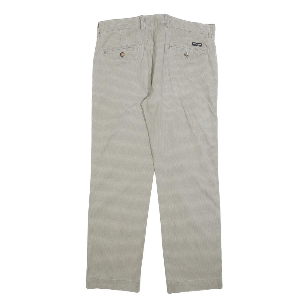 DOCKERS Mens Slim Cotton Blend Beige Slim Fit Trousers W35 L30 Casual Smart Wear