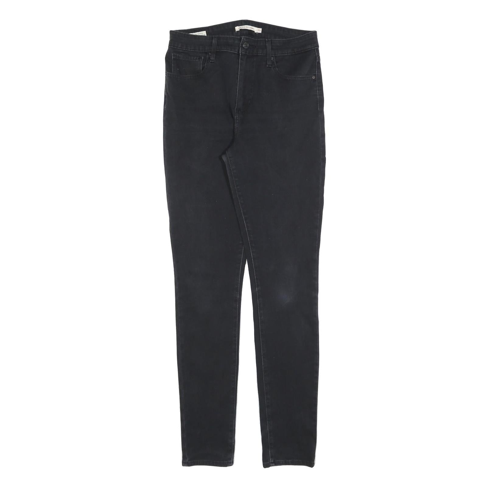 LEVI'S 721 Womens Jeans Black Slim Skinny Denim W29 L32 Stylish Zip
