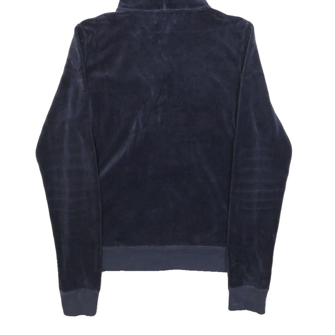 JUICY COUTURE Womens Navy Blue Zip Up Hoodie L Casual Velour Sweatshirt