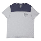 FAT FACE Mens Grey & Navy Printed Basic Crew Neck Short Sleeve Top 2XL