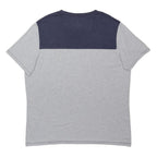 FAT FACE Mens Grey & Navy Printed Basic Crew Neck Short Sleeve Top 2XL