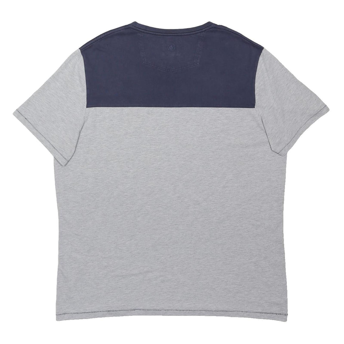 FAT FACE Mens Grey & Navy Printed Basic Crew Neck Short Sleeve Top 2XL