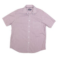 TOMMY HILFIGER Mens Red & White Check Shirt L Short Sleeve Cotton Blend Casual