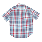 NAUTICA Mens Blue Red Check Shirt L Casual Cotton Blend Summer Button-Up