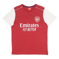 ARSENAL Mens Red & White Football Shirt T-Shirt S Short Sleeve Crew Neck Cotton