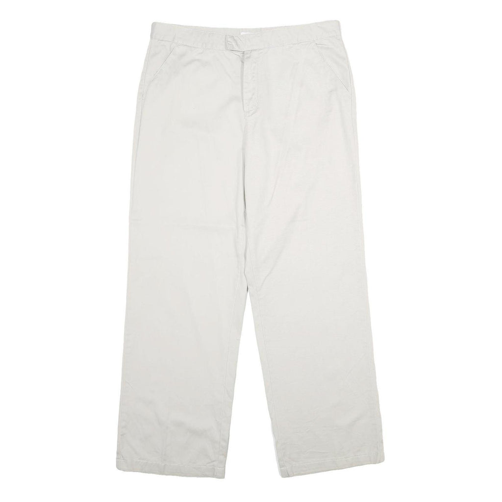 CALVIN KLEIN JEANS Womens Cotton White Relaxed Straight Trousers W32 L30
