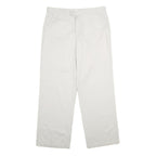 CALVIN KLEIN JEANS Womens Cotton White Relaxed Straight Trousers W32 L30