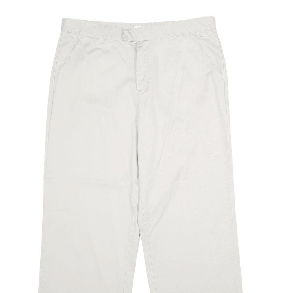 CALVIN KLEIN JEANS Womens Cotton White Relaxed Straight Trousers W32 L30