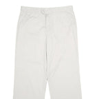 CALVIN KLEIN JEANS Womens Cotton White Relaxed Straight Trousers W32 L30