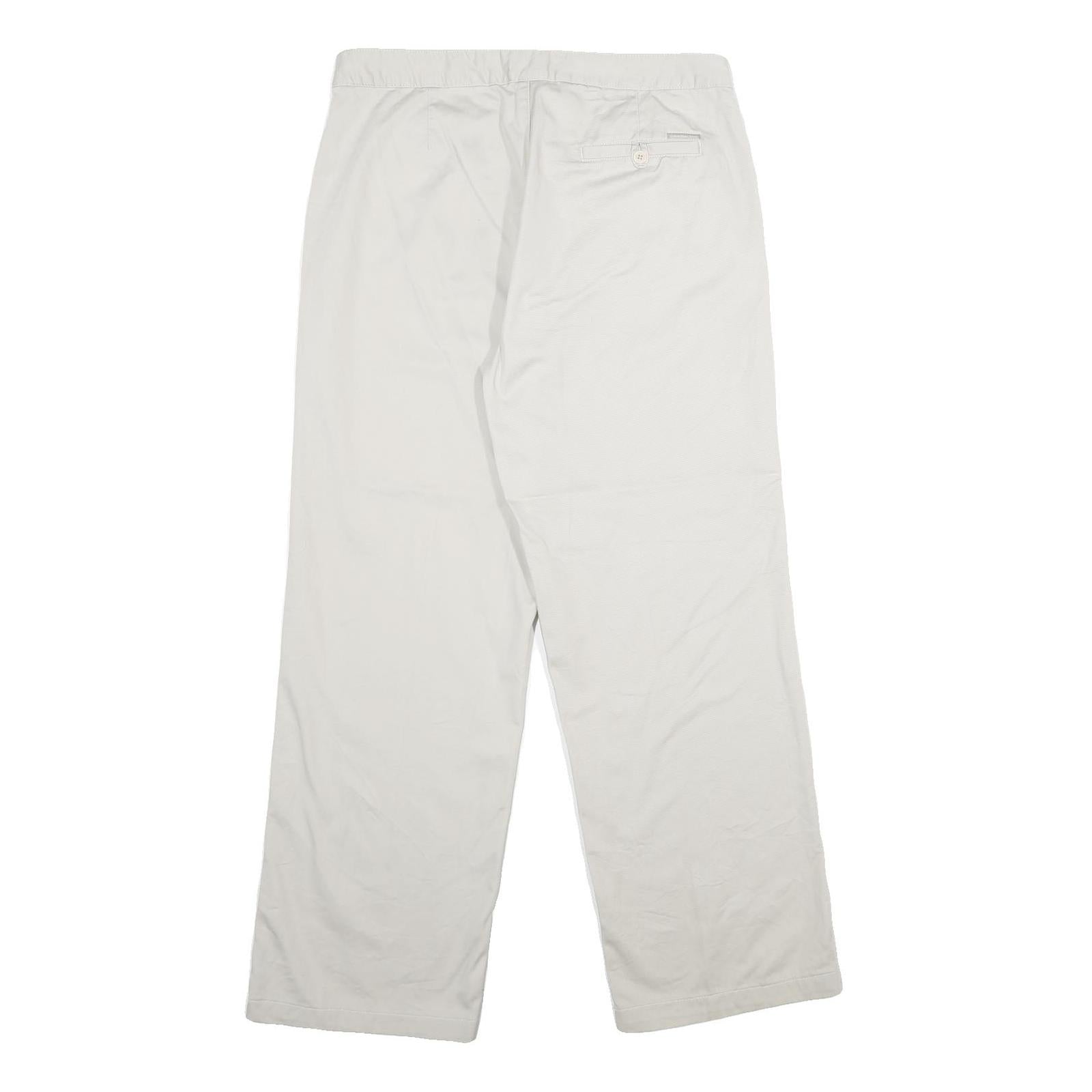 CALVIN KLEIN JEANS Womens Cotton White Relaxed Straight Trousers W32 L30
