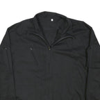 Mens Black Cotton Blend Button Jacket XL Plain Tactical Outdoors