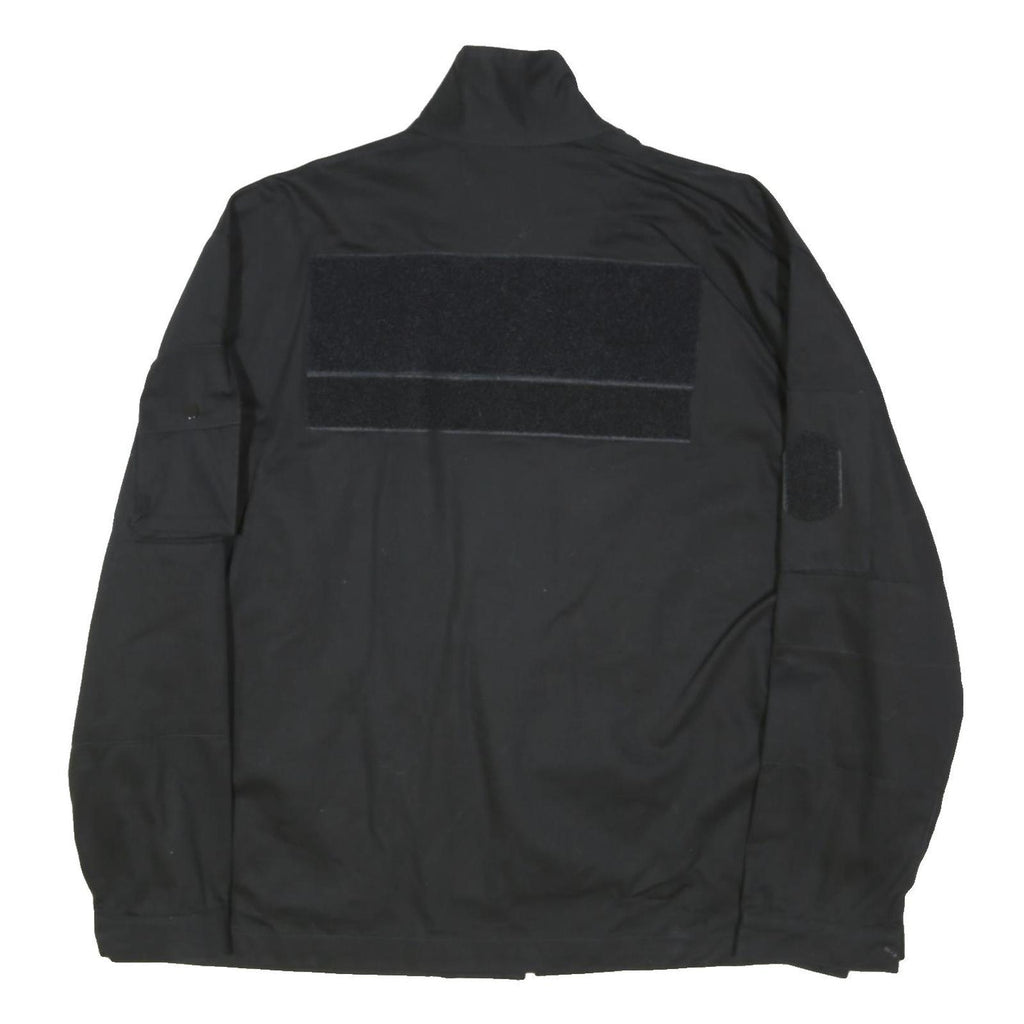 Mens Black Cotton Blend Button Jacket XL Plain Tactical Outdoors