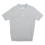 ORIGINAL PENGUIN Mens Grey Polo Shirt S Cotton Short Sleeve Plain Casual