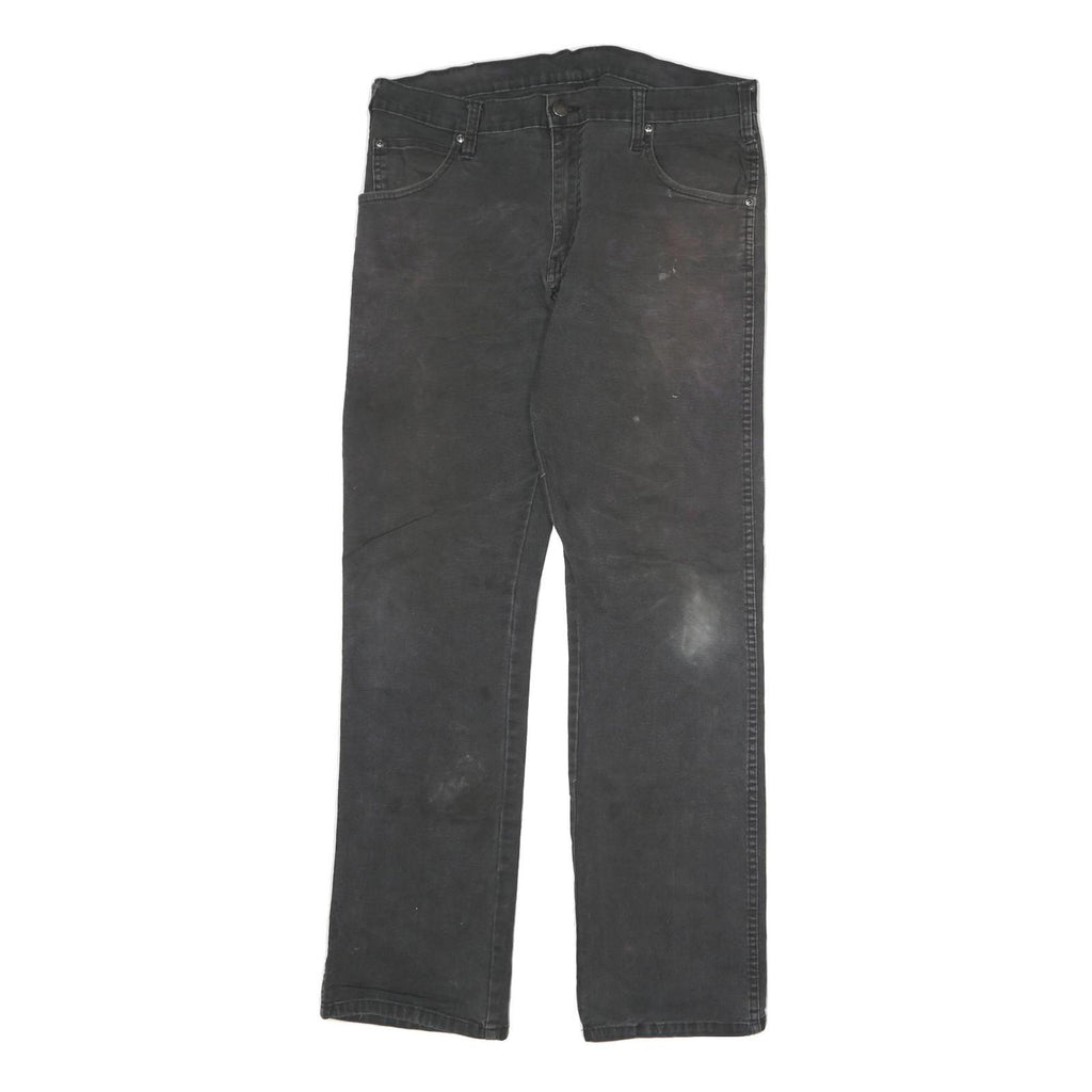 DICKIES Mens Jeans Black Regular Straight Denim W34 L32 Workwear Zip Closure