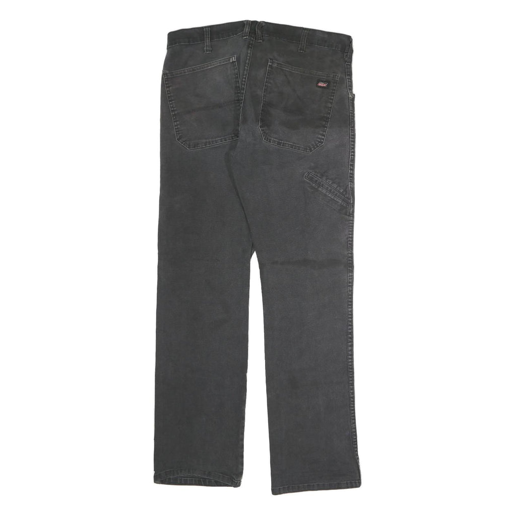 DICKIES Mens Jeans Black Regular Straight Denim W34 L32 Workwear Zip Closure