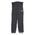 CARHARTT Mens Cotton Blend Black Regular Fit Trousers W29 L32 Cargo Pockets Zip