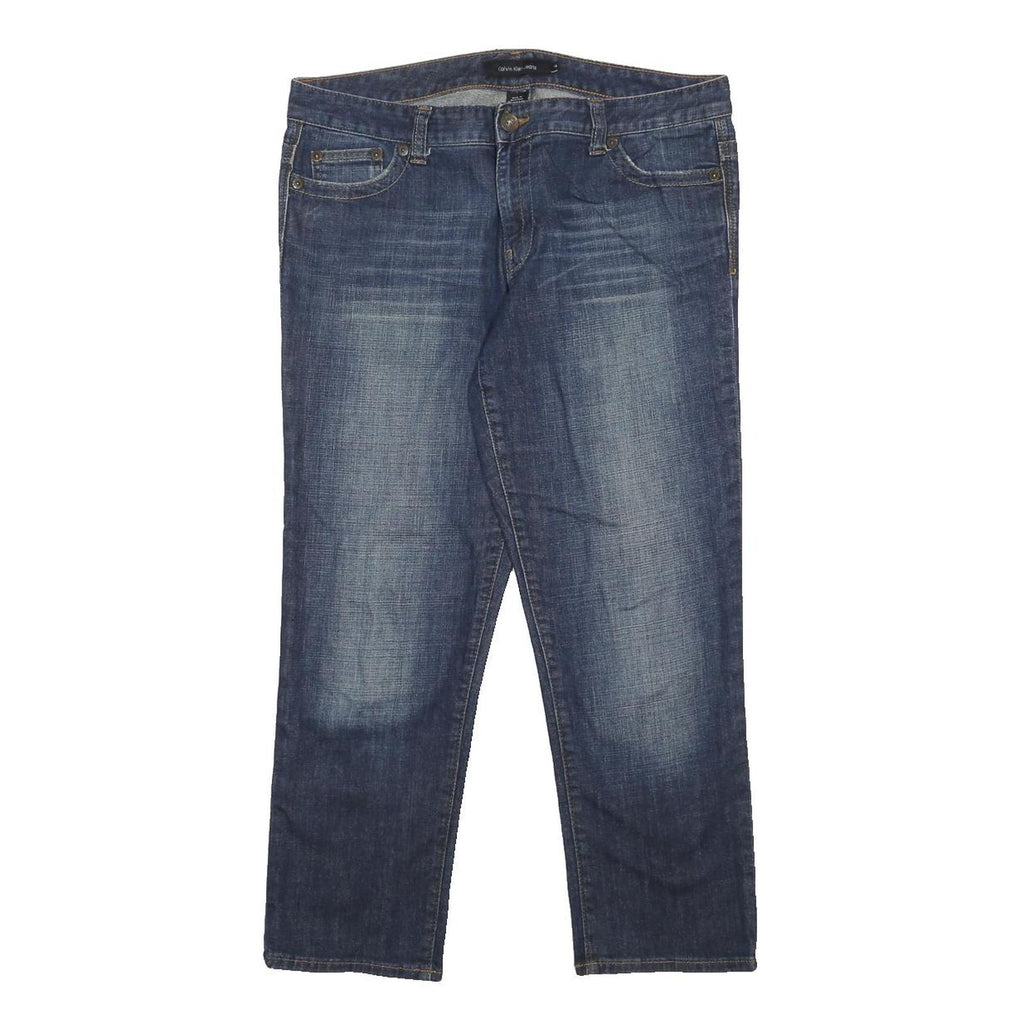 CALVIN KLEIN JEANS Mens Regular Fit Blue Denim W36 L26 Classic Zip Pockets