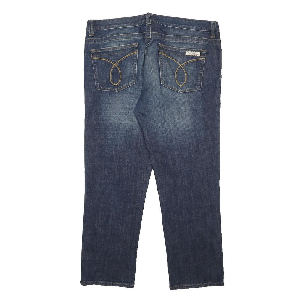 CALVIN KLEIN JEANS Mens Regular Fit Blue Denim W36 L26 Classic Zip Pockets