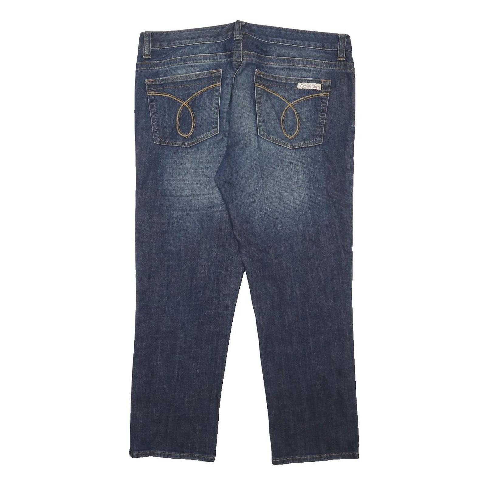 CALVIN KLEIN JEANS Mens Regular Fit Blue Denim W36 L26 Classic Zip Pockets