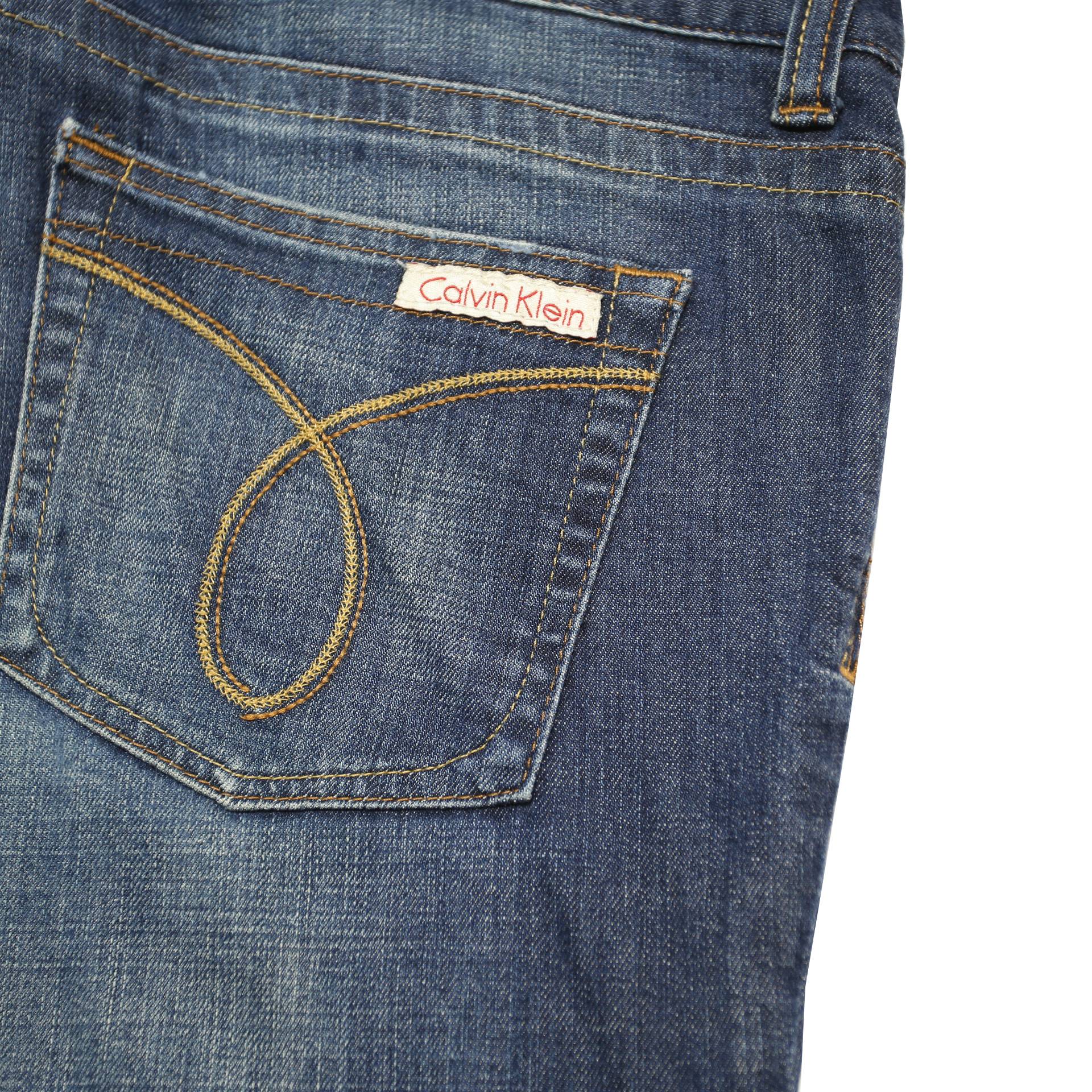 CALVIN KLEIN JEANS Mens Regular Fit Blue Denim W36 L26 Classic Zip Pockets