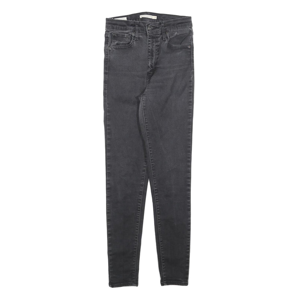LEVI'S Womens Jeans Black Slim Skinny Denim Medium W25 L30 Zip Pockets