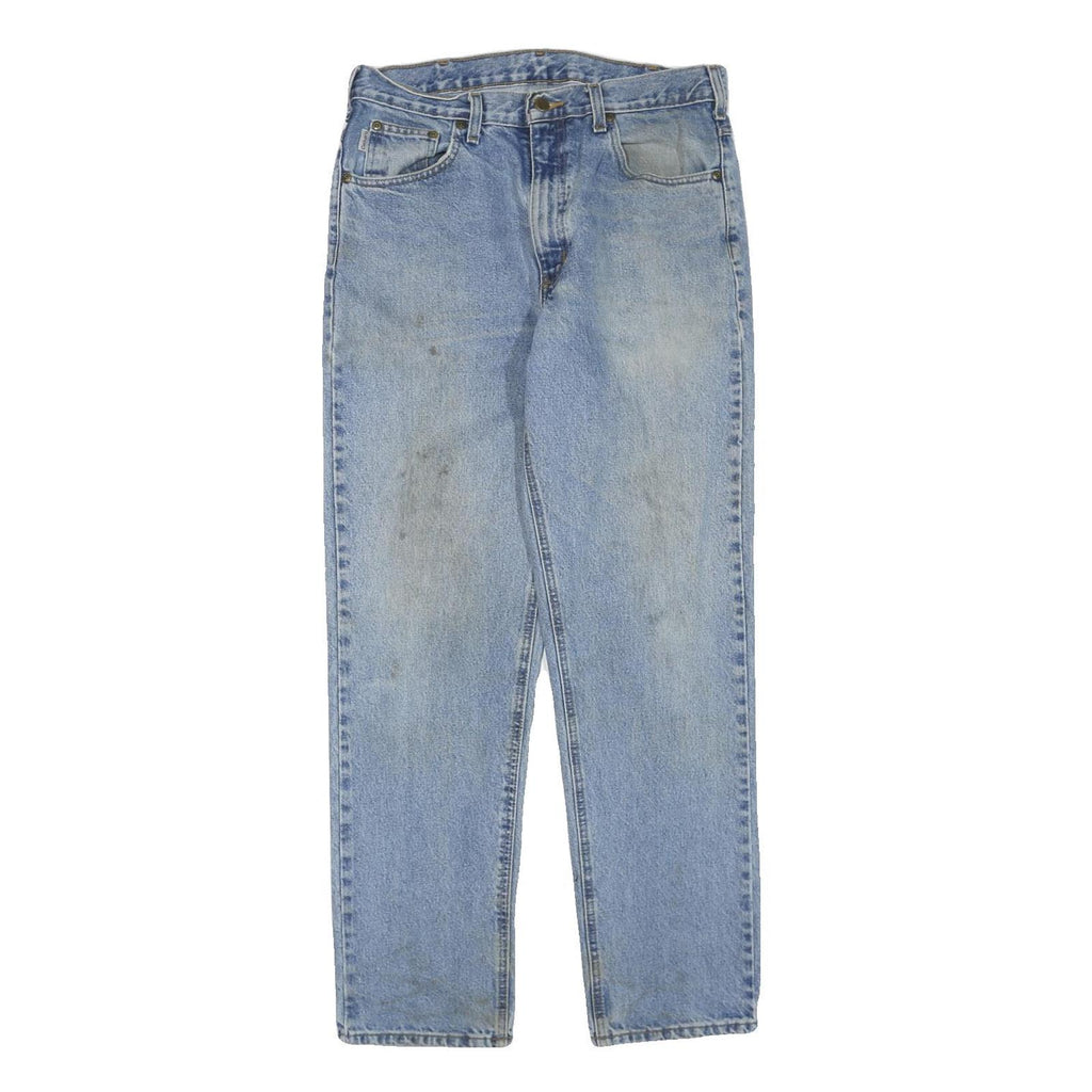 CARHARTT Womens Regular Fit Light Blue Denim Jeans W32 L32 Cotton Blend Zip