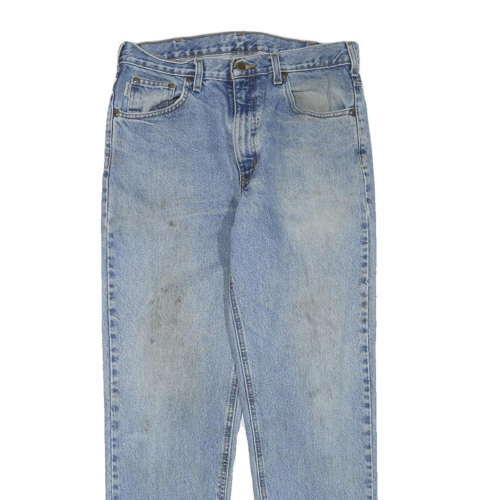 CARHARTT Womens Regular Fit Light Blue Denim Jeans W32 L32 Cotton Blend Zip