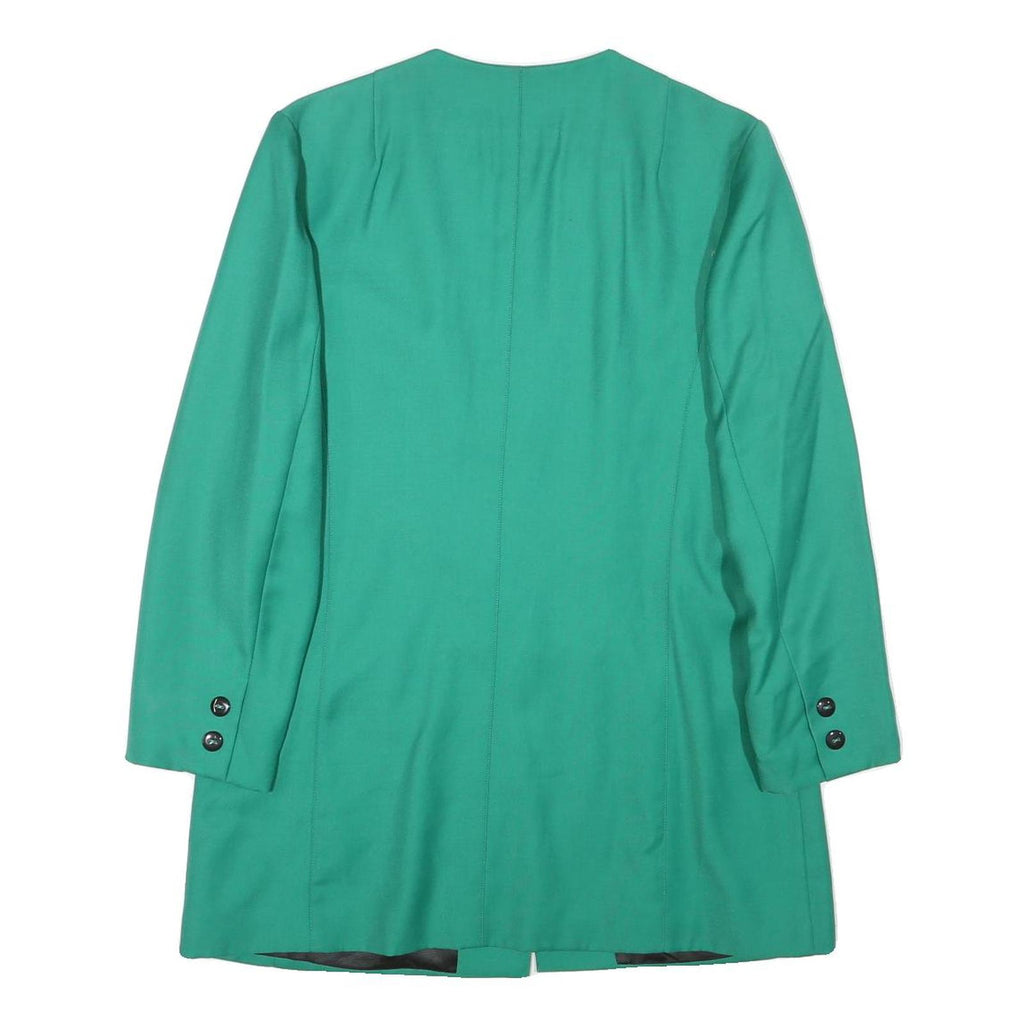YARELL Womens Green Wool Blend Jacket L Button Plain Classic Tailored