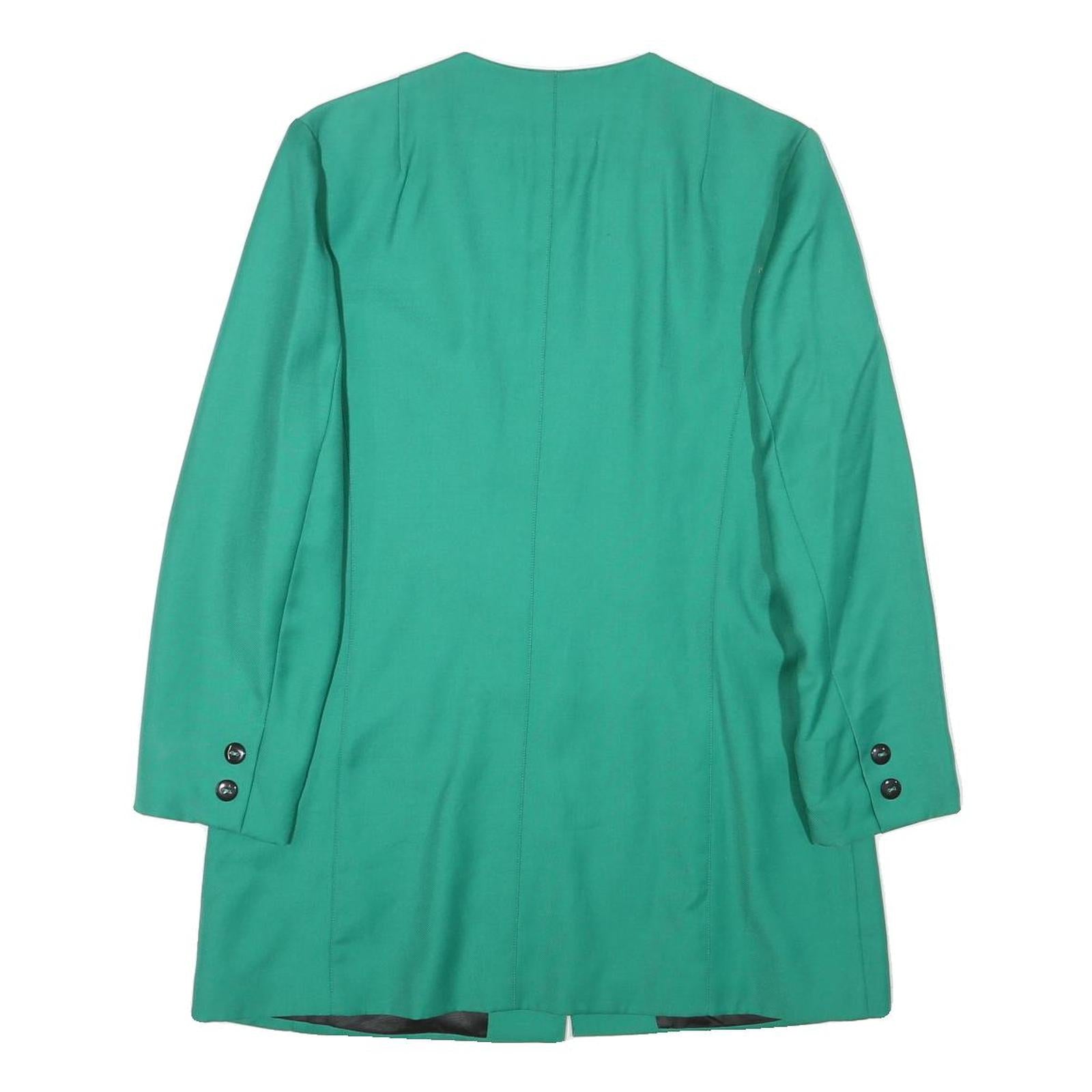 YARELL Womens Green Wool Blend Jacket L Button Plain Classic Tailored