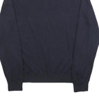 TOMMY HILFIGER Mens Navy Plain Cotton Blend Jumper Crew Neck Basic Knit L
