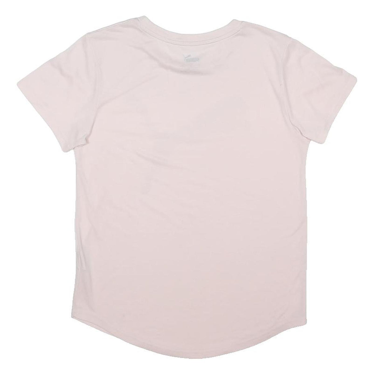 PUMA Womens Pink & White Logo Graphic T-Shirt XS Short Sleeve Crew Neck Casual