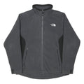 THE NORTH FACE Mens Black Grey Fleece Jacket L Polyester Zip Outdoor Casual