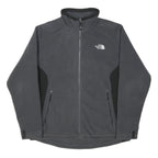THE NORTH FACE Mens Black Grey Fleece Jacket L Polyester Zip Outdoor Casual