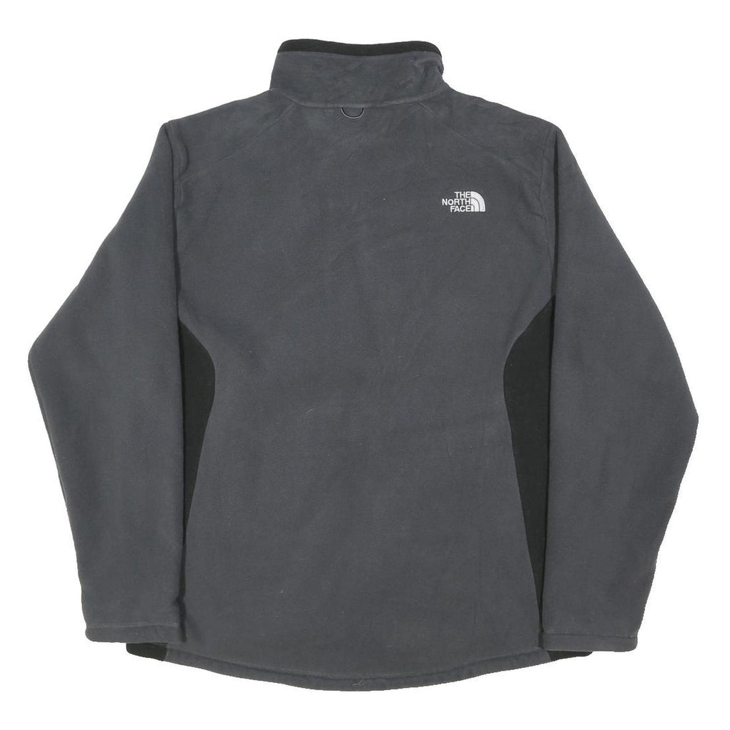 THE NORTH FACE Mens Black Grey Fleece Jacket L Polyester Zip Outdoor Casual