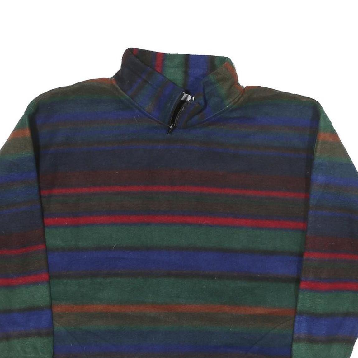 FUN SPIRIT Womens Multicolour Patterned Pullover Jumper 1/4 Zip M Striped Casual