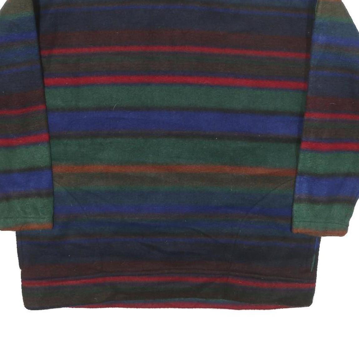 FUN SPIRIT Womens Multicolour Patterned Pullover Jumper 1/4 Zip M Striped Casual