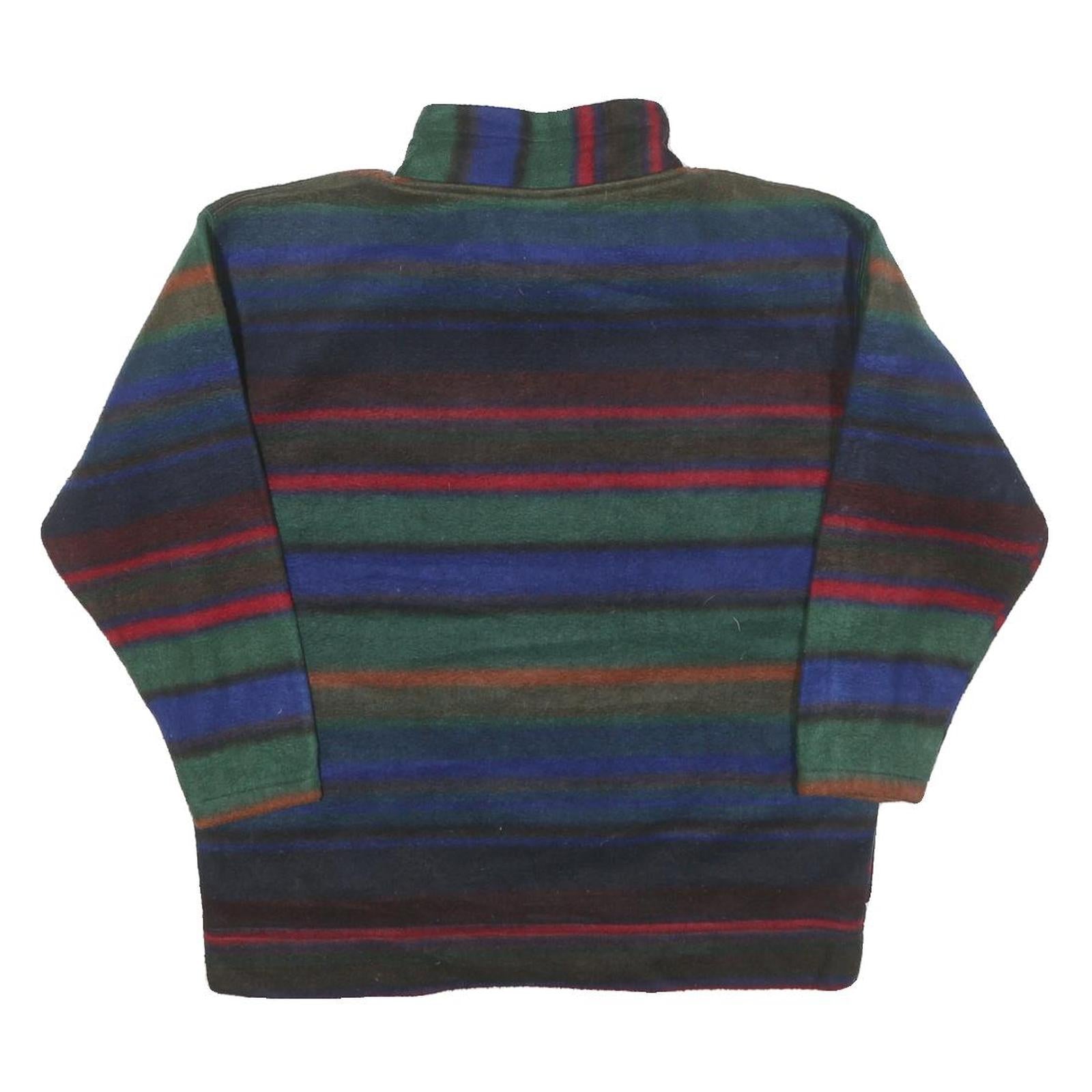 FUN SPIRIT Womens Multicolour Patterned Pullover Jumper 1/4 Zip M Striped Casual