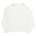 SUSAN BRISTOL Womens White Shirt UK 10 Floral Embroidered Collar Button Shirt
