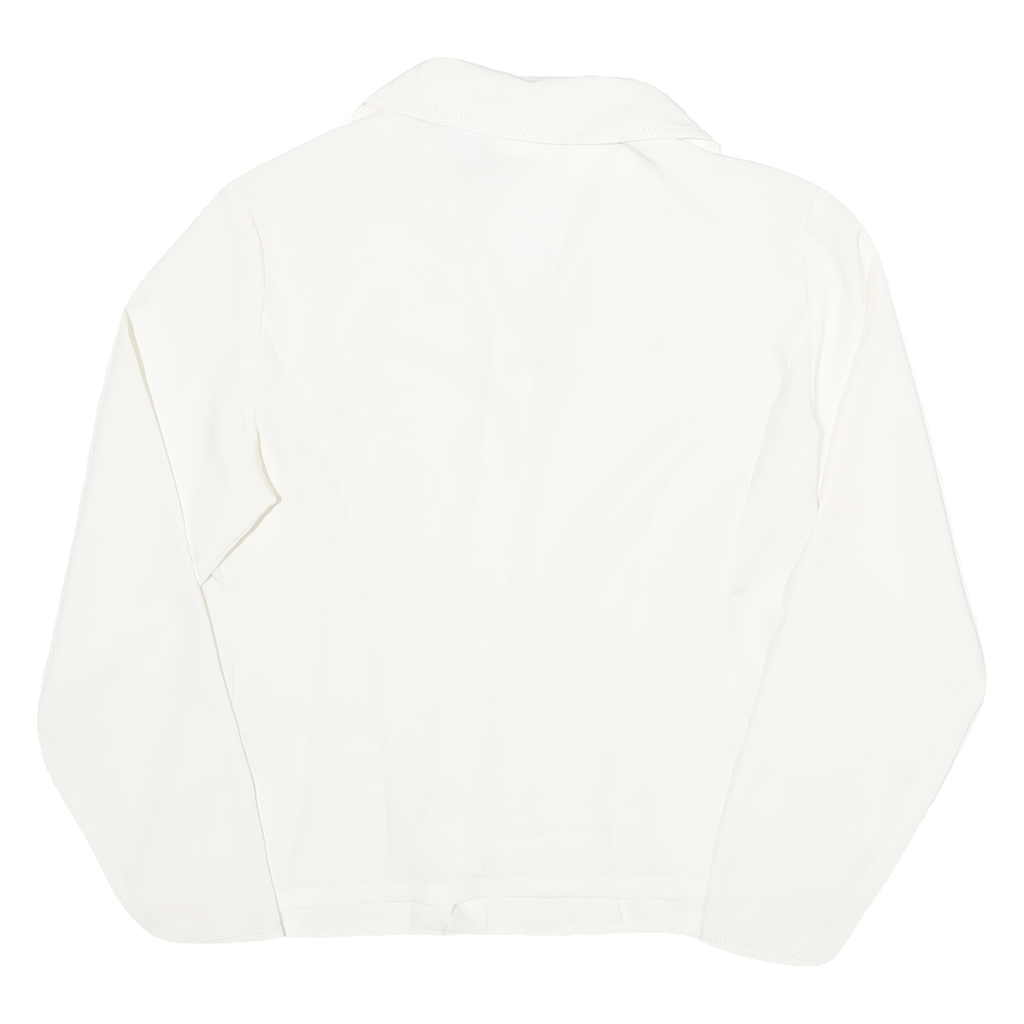 SUSAN BRISTOL Womens White Shirt UK 10 Floral Embroidered Collar Button Shirt